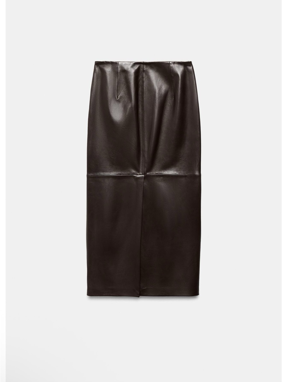ZARA ZW COLLECTION 100% LEATHER MIDI SKIRT SIZE XS - Picture 7 of 8